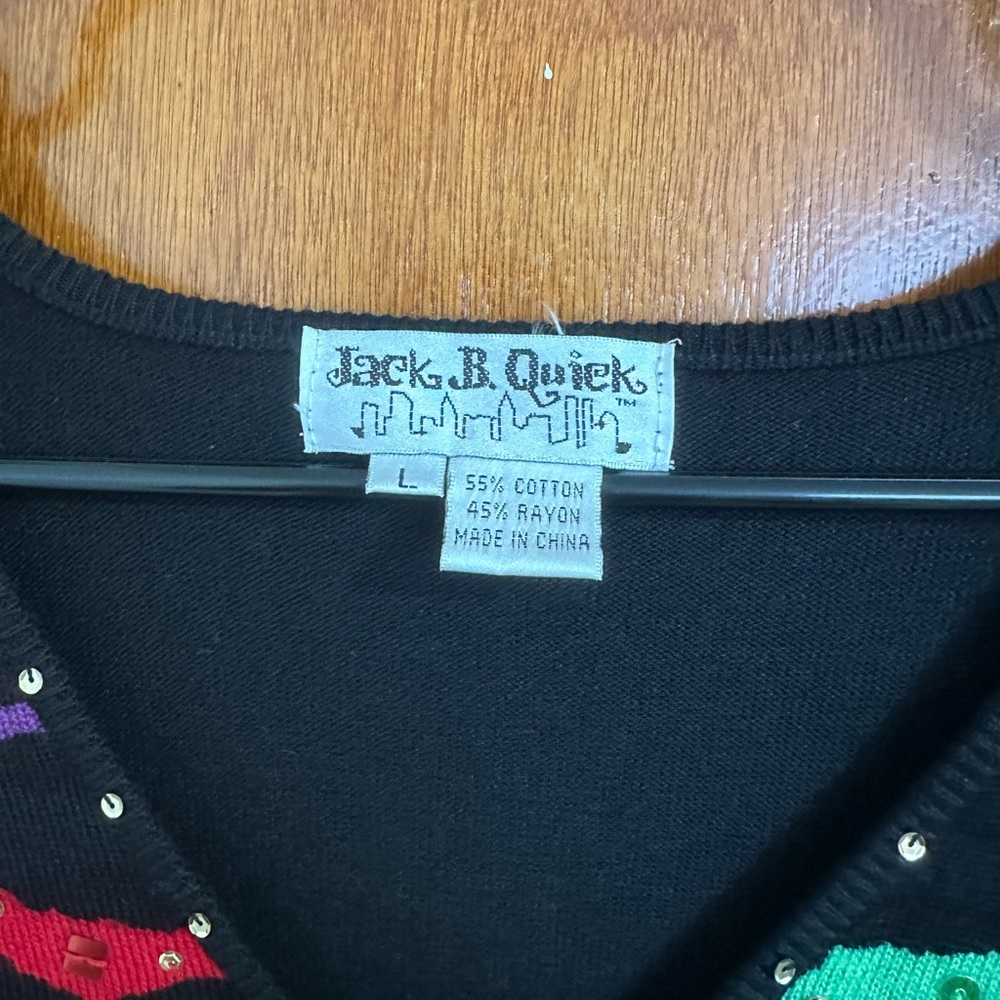 Vintage Jack B. Quick Rainbow Zebra Sweater - Picture 2 of 3
